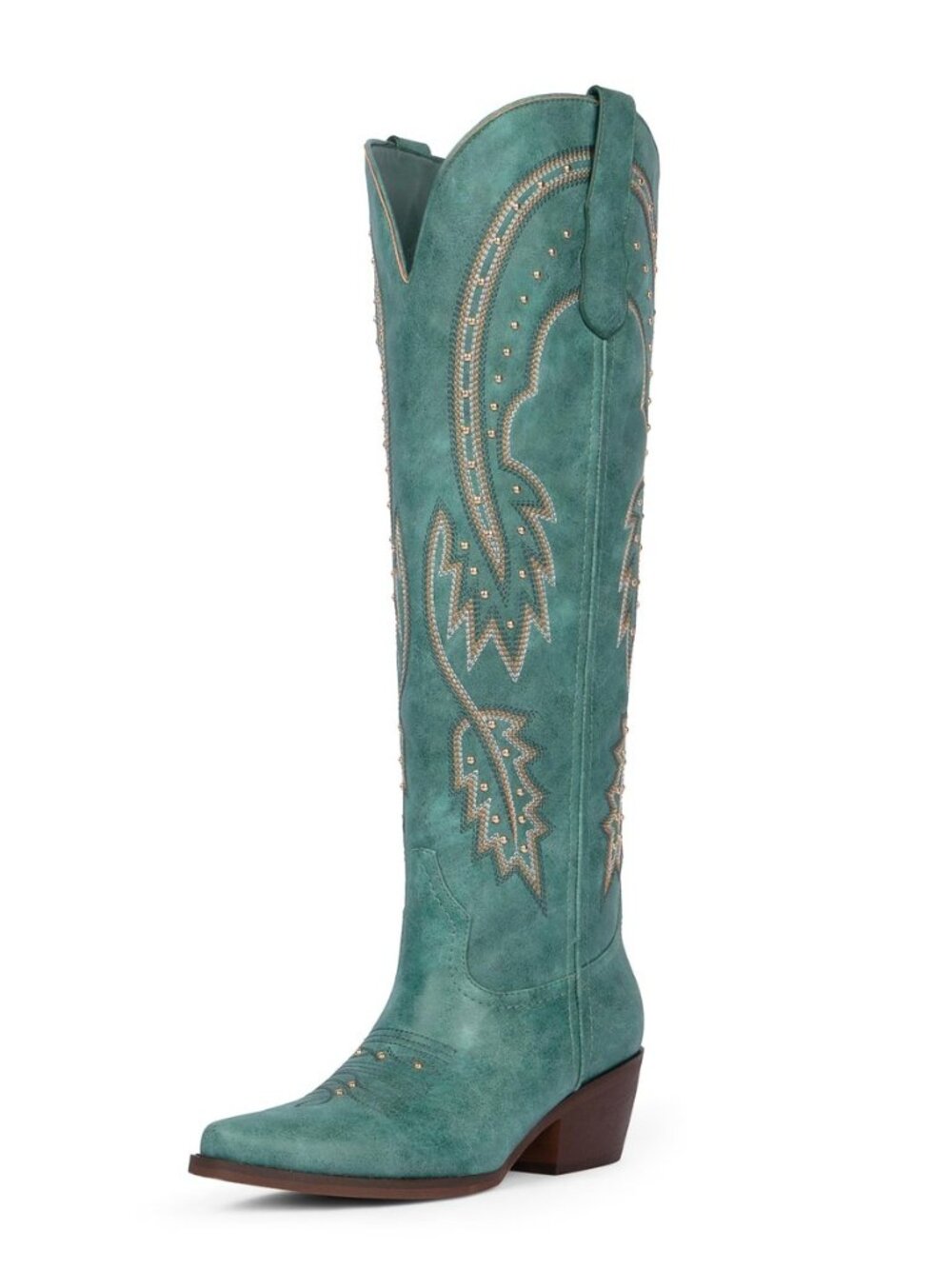 Cowboy Boots for Women Knee High Womens Rhinestone Cowgirl Boots Pointed Toe